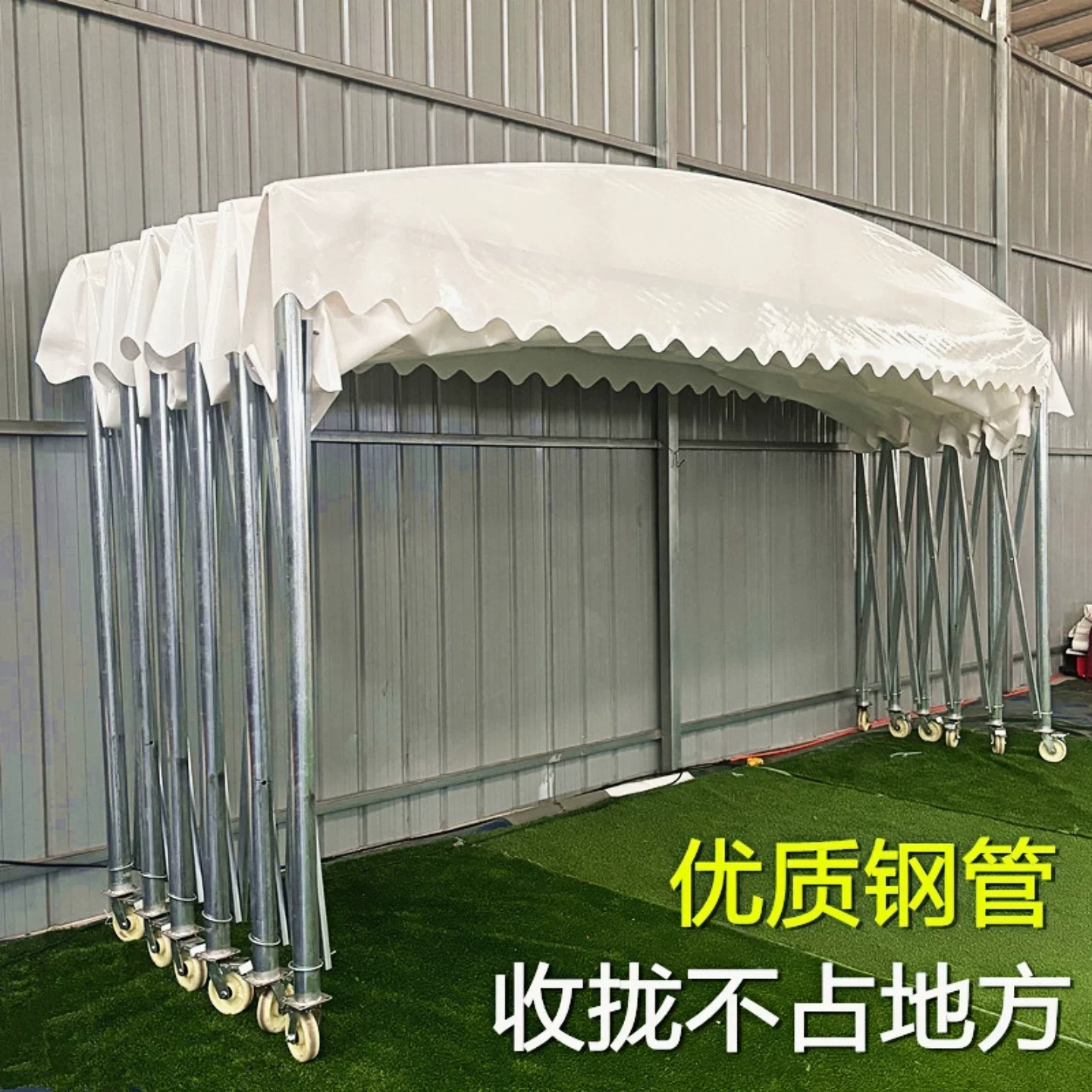 Mobile Retractable Push-Pull Rain Tent Night Market BBQ Stall Tent Outdoor Activity Expandable Sunshade Rainproof Canopy