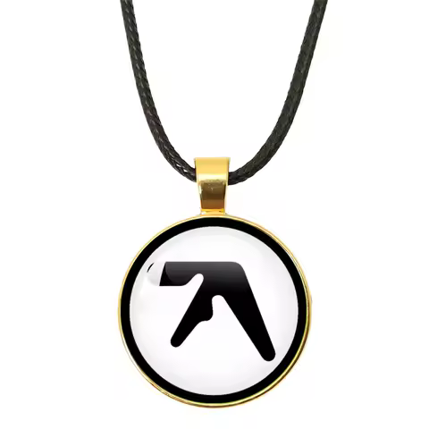 Hip-Hop Aphex Twin Logo Funny Meme Necklace Handmade Jewelry Cabochon Pendant Necklace Accessories Fans Gifts