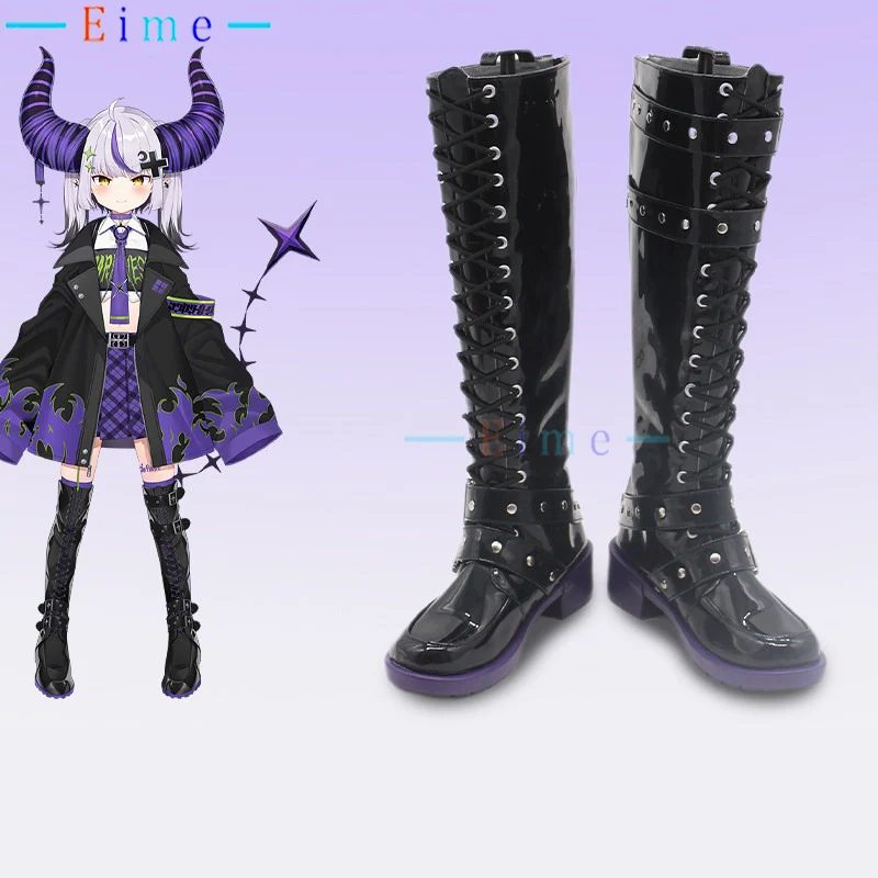 laplus-darkness-cosplay-shoes-anime-cosplay-props-pu-leather-shoes-halloween-carnival-black-boots-custom-made