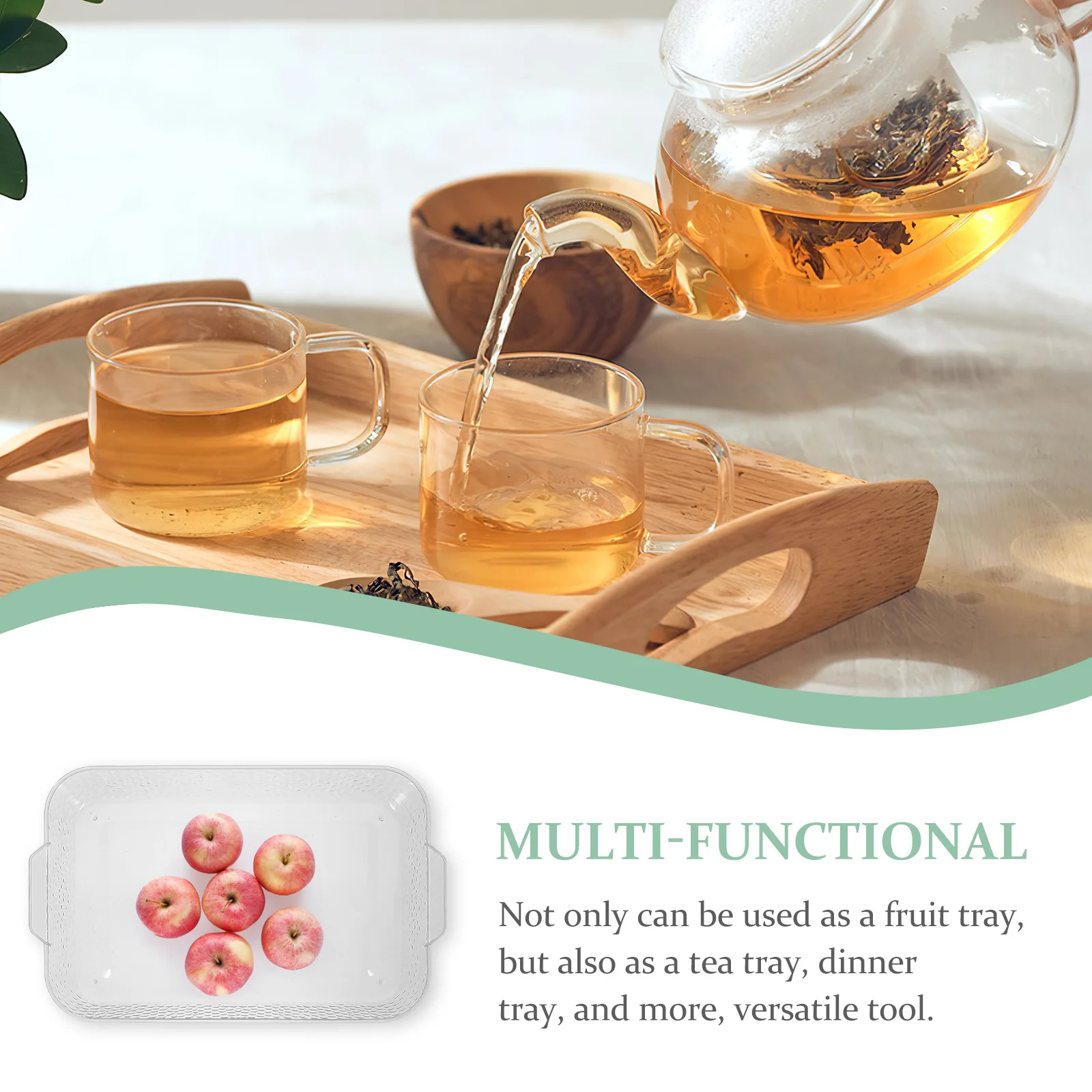 

Rectangular Fruit Tray Transparent Large Capacity Snack Serving Tray For Home Party Dessert Nut Container Appetizer Plate