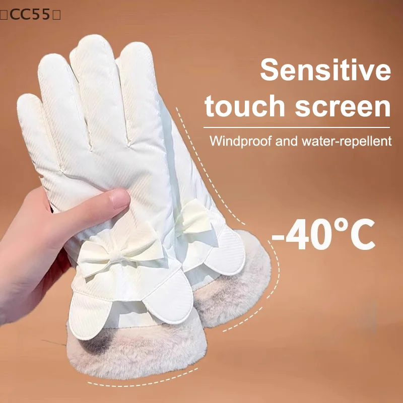 [CC55」 قفازات شتوية تعمل باللمس جديدة للرياح مقاومة للماء ومقاومة البرد قفازات ركوب الدراجات من الصوف الحراري قفازات تزلج دافئة للشتاء #3