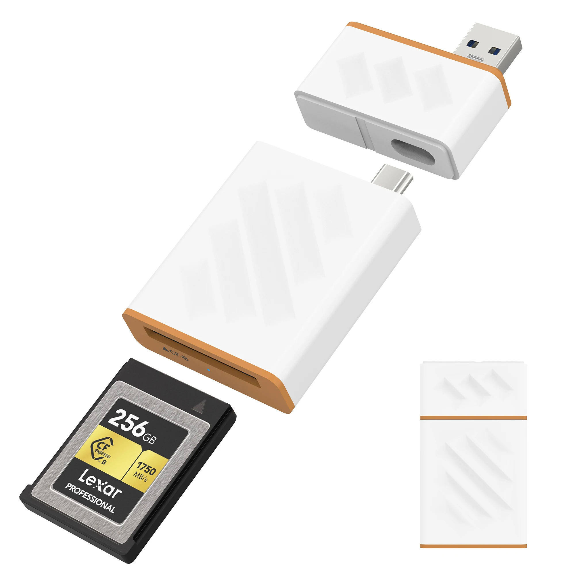 CF Express Card Reader,USB 3.2 Gen 2 10Gbps CFexpress Tyep B,USB-C & USB-A 2-in-1 Adapter PC/Laptop/Tablet and Smartphones OTG
