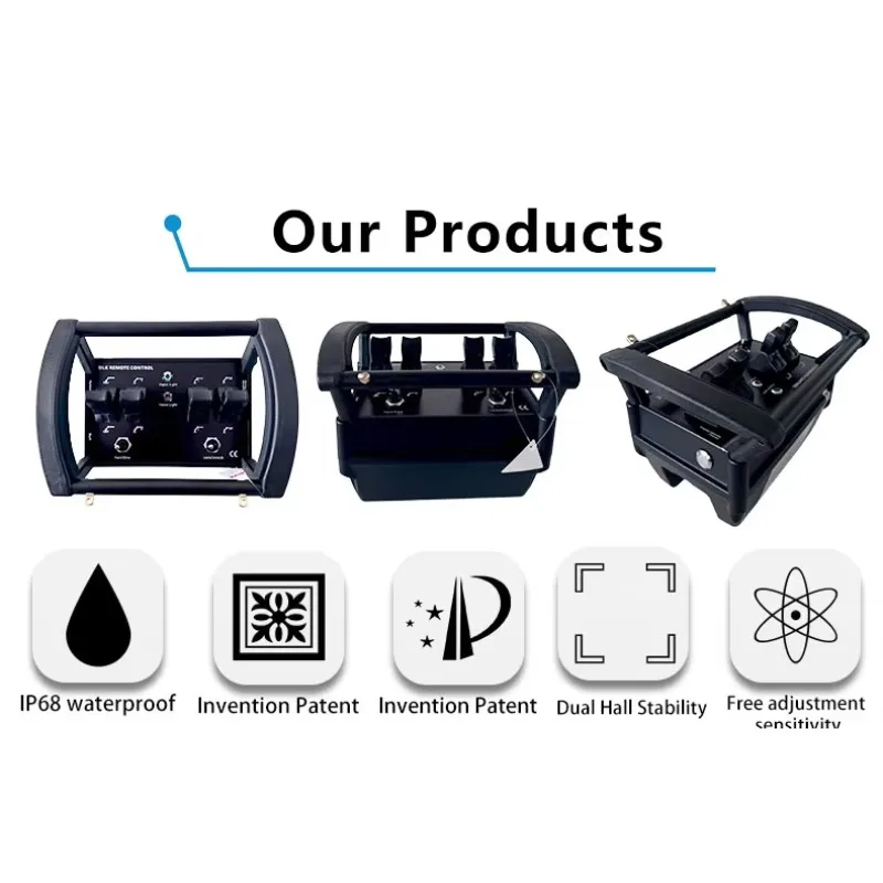 Hydraulic Crane Remote Control 4 Functions Joysticks Proportional Remote Control Wireless 500 Meters Distance Emergency Stop