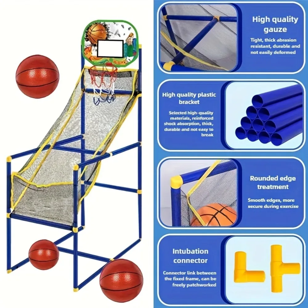 

Arcade-Style Basketball Hoop for Kids – Mini Basketball & Air Pump Included, Easy Indoor & Outdoor Play