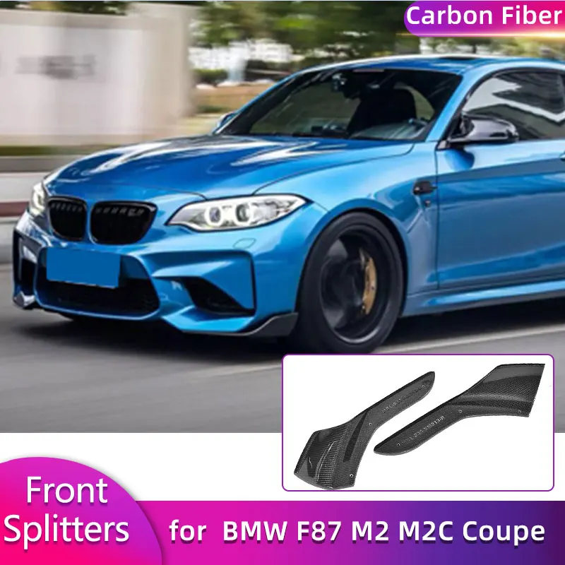 

Full Carbon Fiber Car Front Bumper Splitters Lip for BMW F87 M2 M2C Coupe 2-Door 2016-2020 Racing Front Splitters Flaps Cupwings