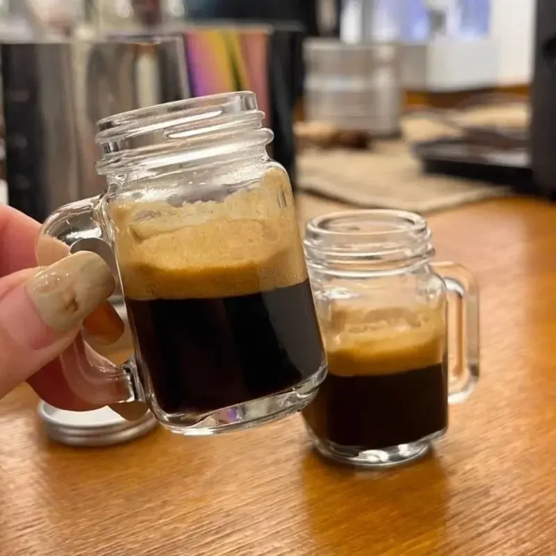 

2pcs Mini Sub-bottling Coffee Concentrate Nuts Jam Honey Seal Tank Kitchen Spices Container Cute Cafe Tools Glass Milk pitcher