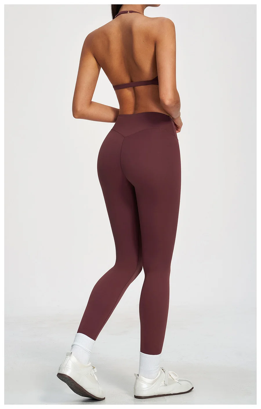 Yoga-Set 2-teilig Damen Fitness Sportbekleidung Naked Feel Sport-BH Gym Laufhose Po-Formende Leggings Workout-Outfit Activewear – Detail 28