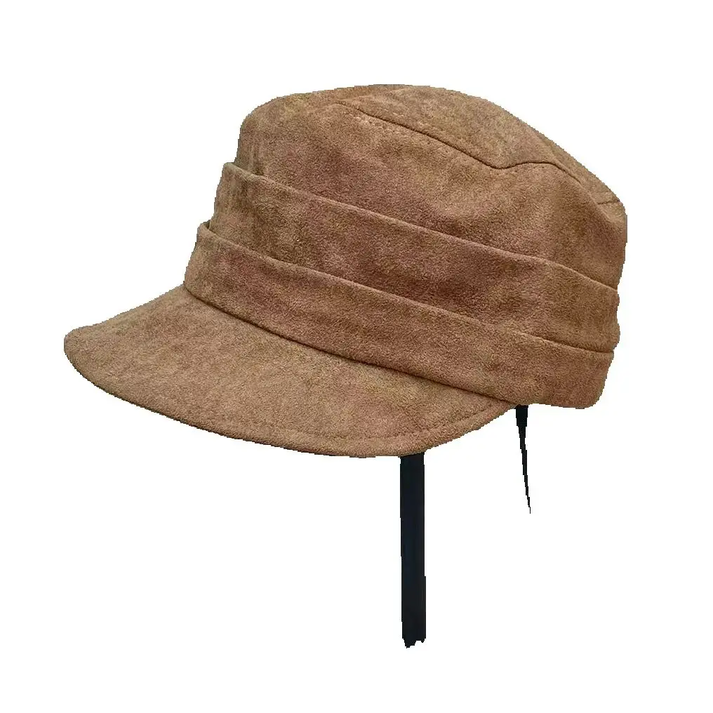 wholesale plus size  Suede Embroidery Baseball Cap Big Head  Women's flat-topped beret