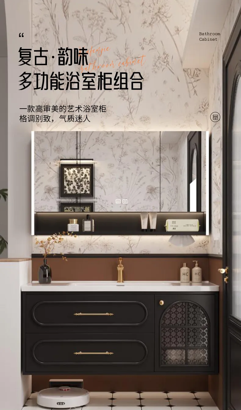 

Тумба для ванной комнаты с раковиной, тумба для ванной из окрашенного дуба, встроенный керамический умывальник