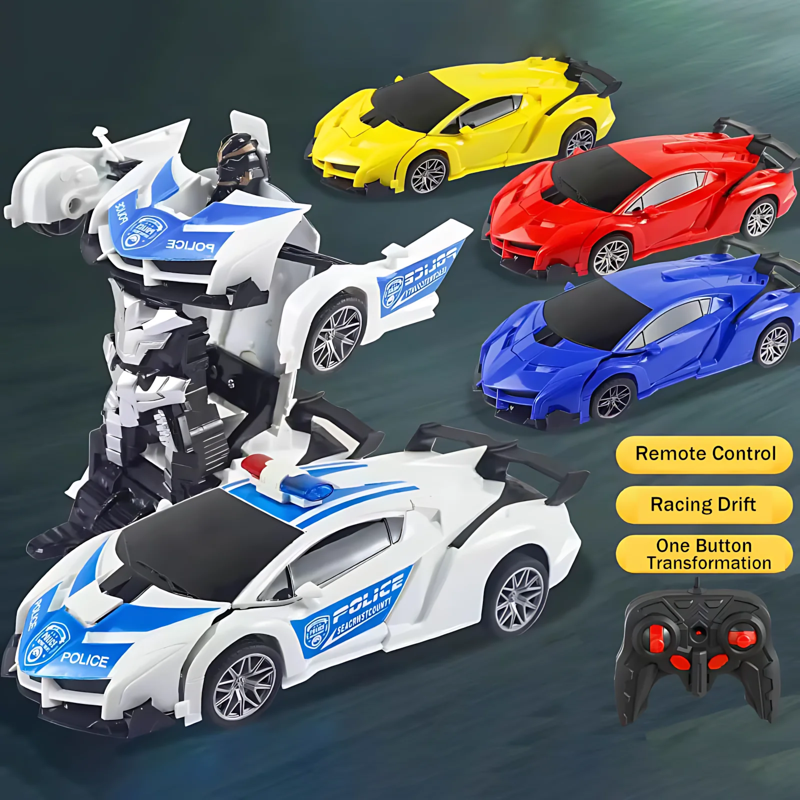 

Remote Control Transforming Robot Car 2-in-1, Mini RC Racing Toy, STEM Educational Gift for Boys, Automatic Deformation Model