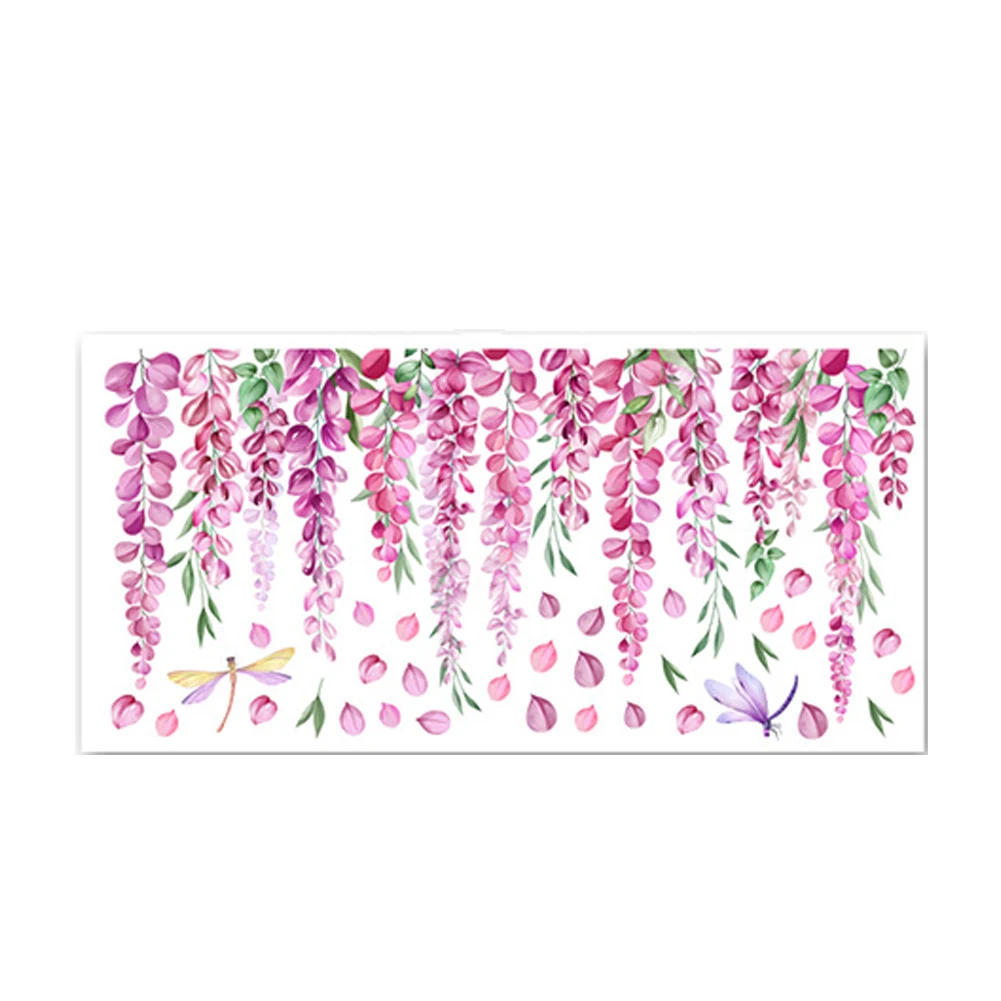 Environmentally Friendly Decorative Wall Sticker Violet Vine Guide Specification Wall Sticker PVC Transparent Film