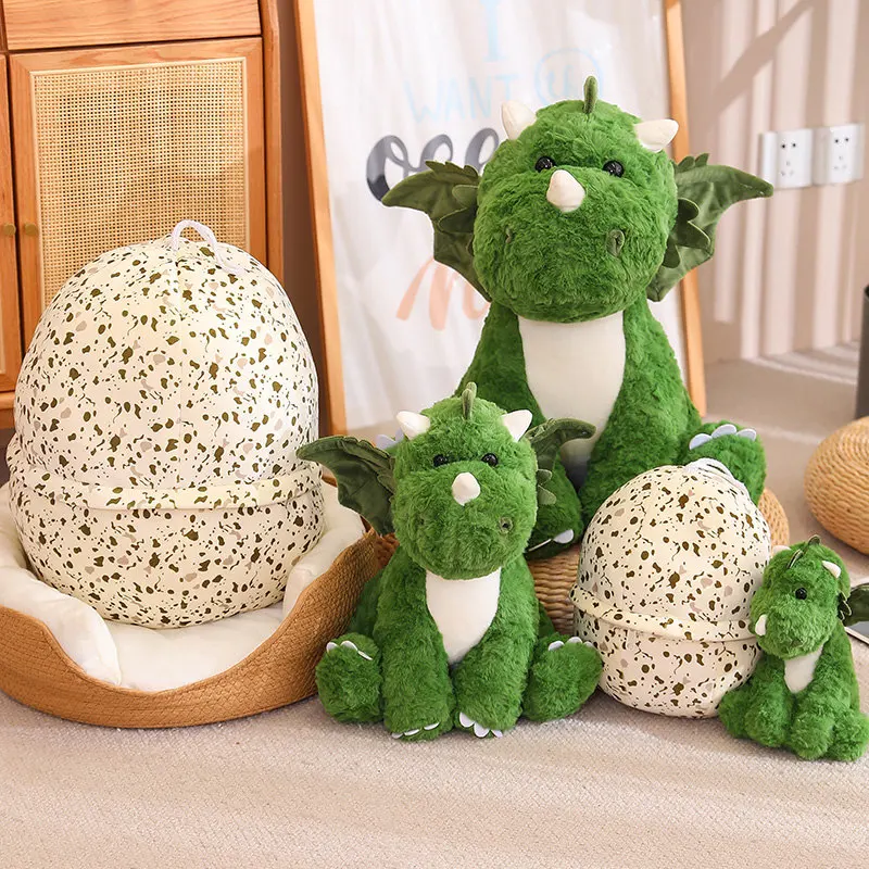 2 In 1 Dinosaur Plush Green Baby Dino In A Dragon Egg Stuffed Toy Cute Hugging Sleeping Doll Christmas Halloween Gifts For Gifts