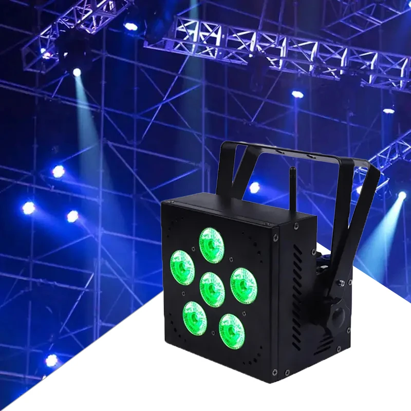 

AOPU 6x18W 6 in 1 RGBWA UV Wireless Par Light Battery LED Par Light Par Can Stage Light for Wedding Christmas