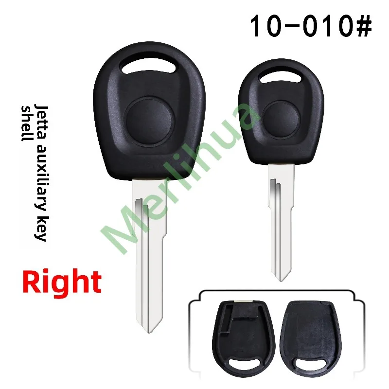 FOR VW Jetta Secondary Spare Transponder Key Shell, Replacement Key Housing Equipped With Chip Slot & Right‑Groove Uncut Blank