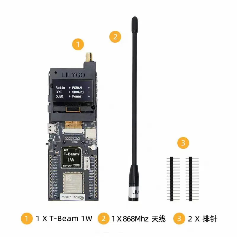 Модуль T-Beam 1W ESP32-S3 LoRa SX1262 830–945 МГц с 1,3-дюймовым OLED-дисплеем и GPS, совместимый с аккумулятором F550