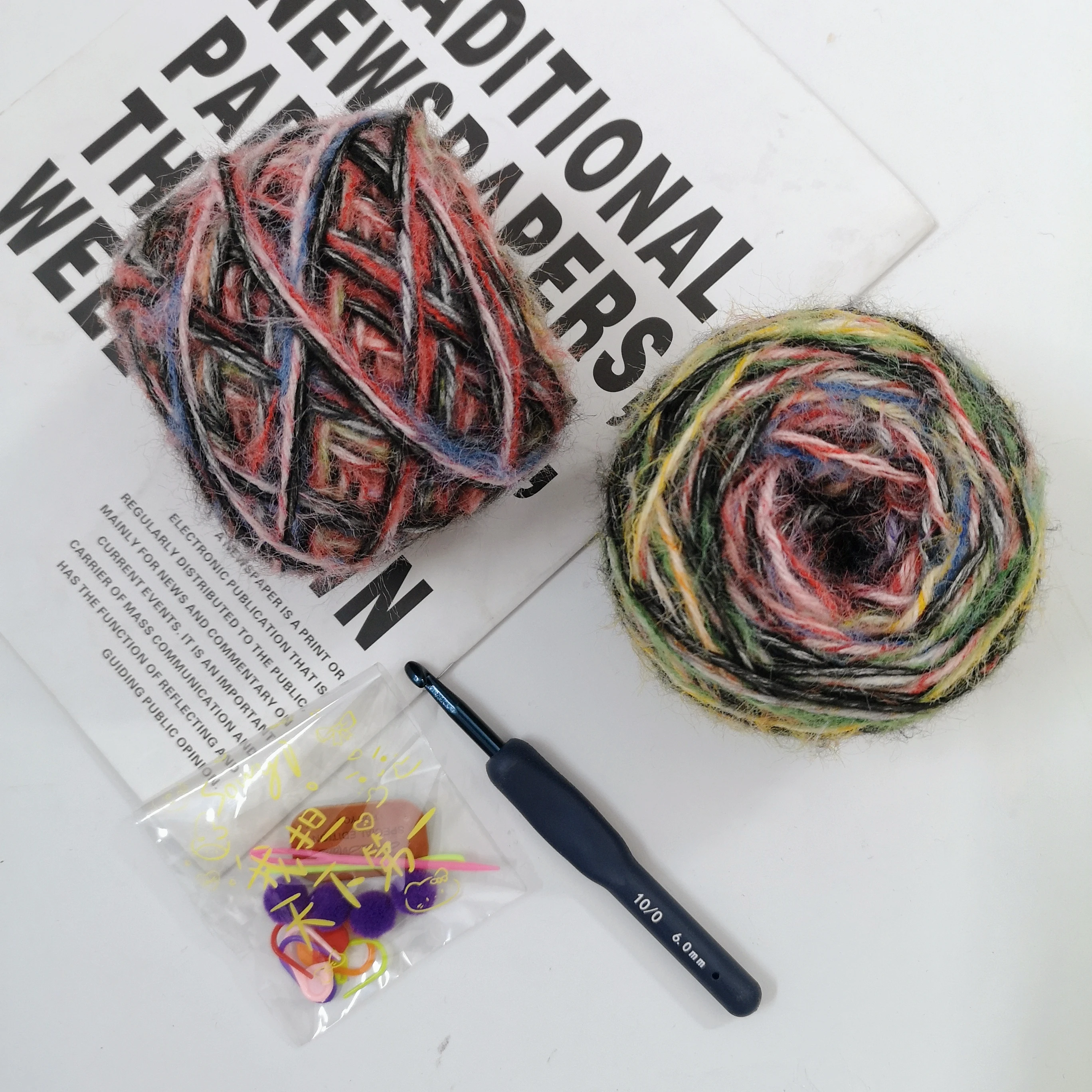 كرتان (160 جرام إجماليًا) خيوط ممزوجة عتيقة، قبعة صغيرة منسوجة دافئة ومريحة وسميكة من الكروشيه هدية مصنوعة يدويًا يمكنك صنعها بنفسك #2