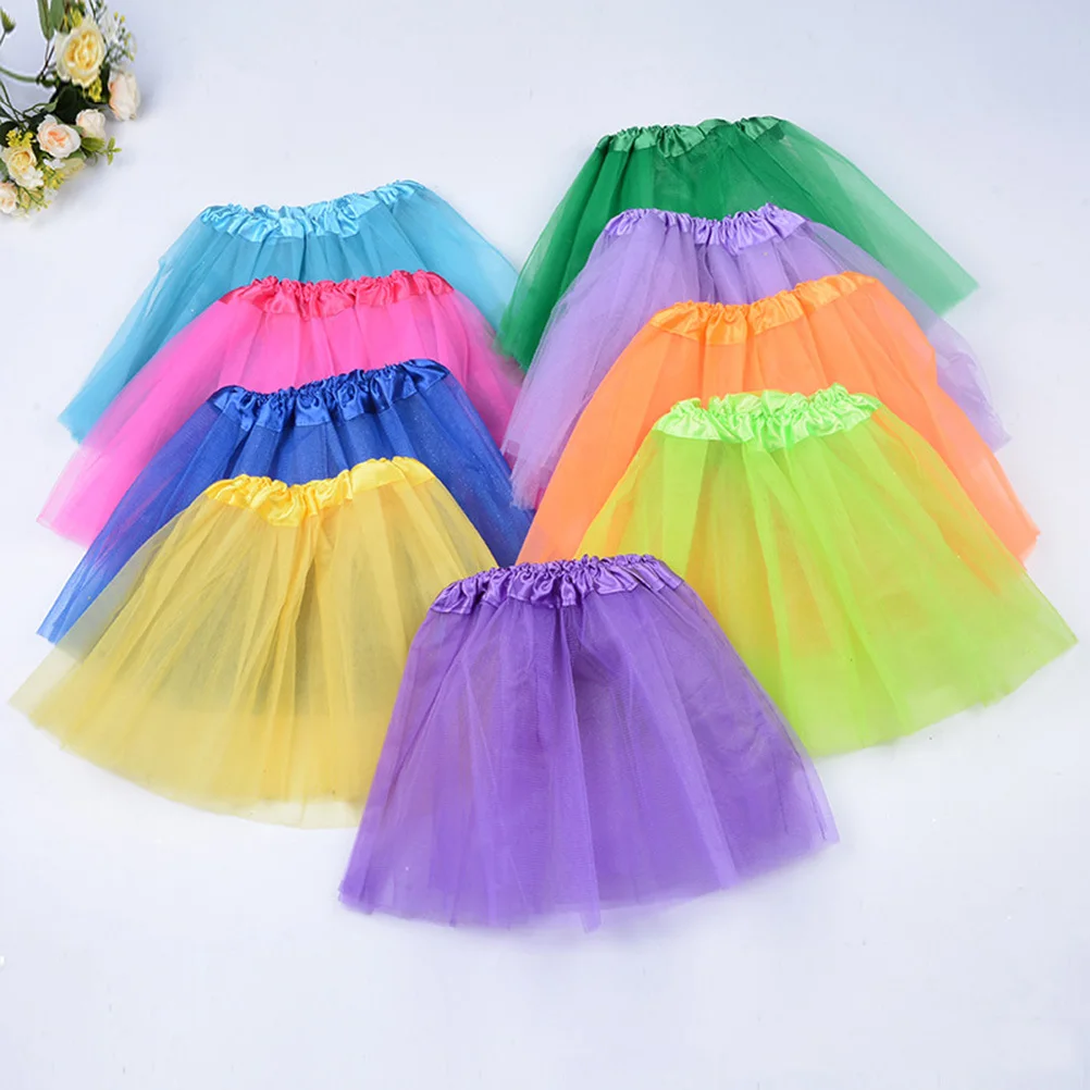 

5Pcs Kids Girls 3 Layered Tulle Tutu Skirt Stylish Design for Ballet Dancing School Events Halloween Costumes Girls Tutus Skirt