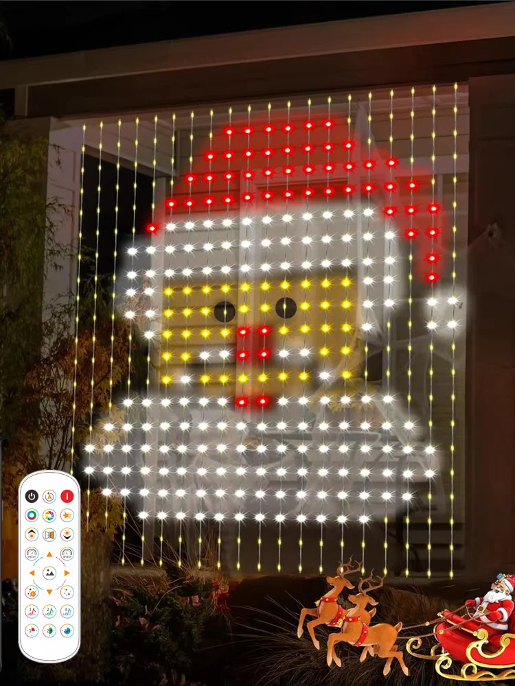 Inteligentne oświetlenie kurtyny, 400 diod LED USB girlandy świetlne do zasłon z pilotem aplikacji, majsterkowanie na tło urodziny prezent na dzień matki — zdjęcie 2