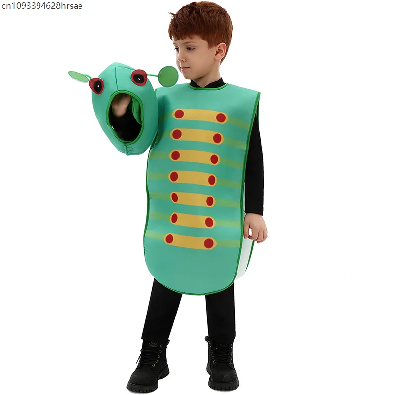

Unisex Child Cute Girl Hungry Insect Halloween Fancy Dress Up Boys Green Caterpillar Costume for Kid