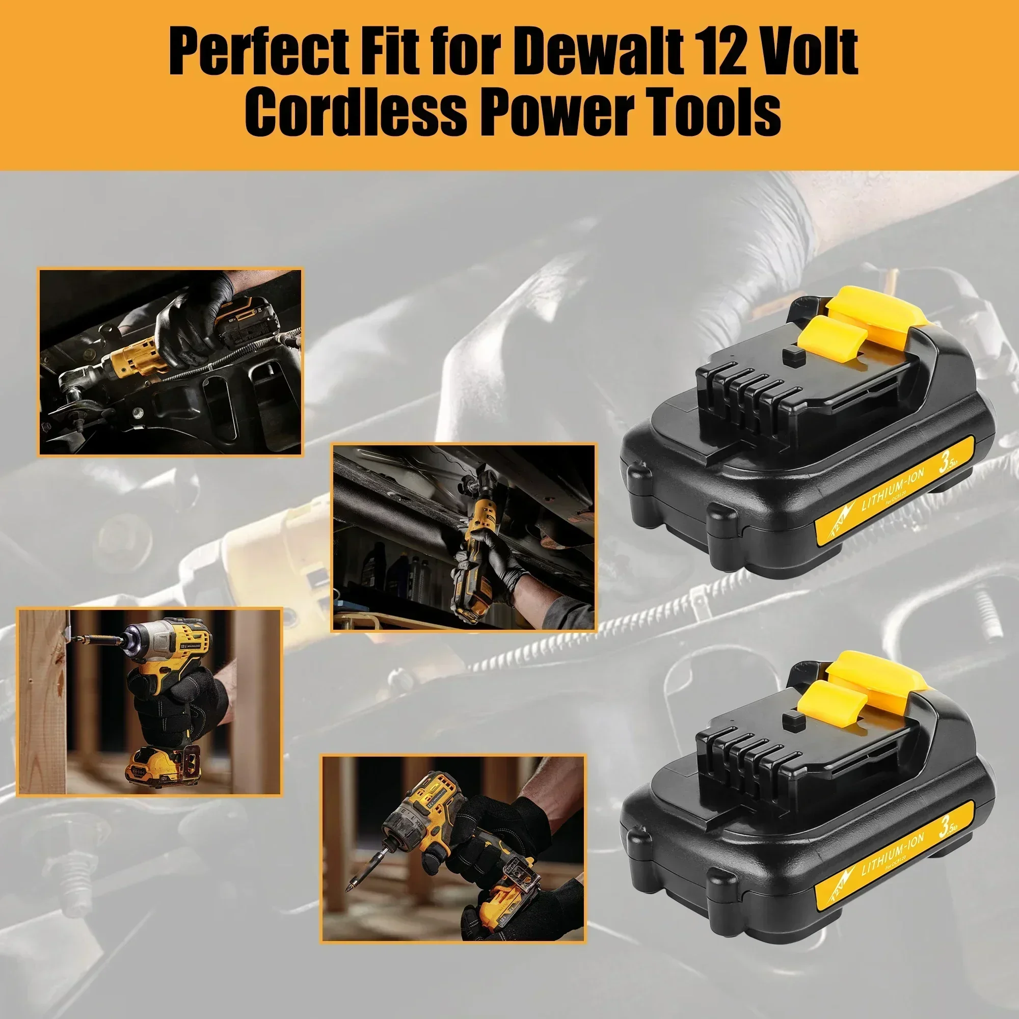 Batería de 12V para Dewalt DCB120 3500mAh batería recargable DCB127 DCB121 DCB119 DCR020-GB DCF815D2 batería de herramienta eléctrica para Dewalt