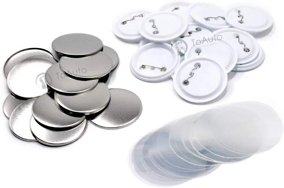 100 Sets Pin Back Button Parts for Badge Maker Machine Button Made DIY Crafts and Children's Craft Activities (75mm 3 inch)