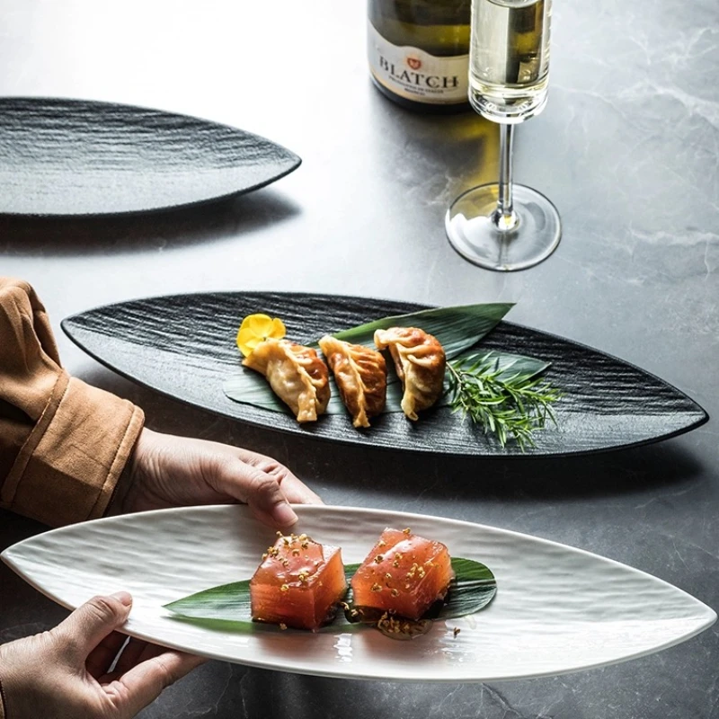 Light Luxury Japanese Restaurant Supplies, Ceramic Sushi Plates, Leaf Shaped Ceramic Dessert Plates, Home Kitchen Accessories