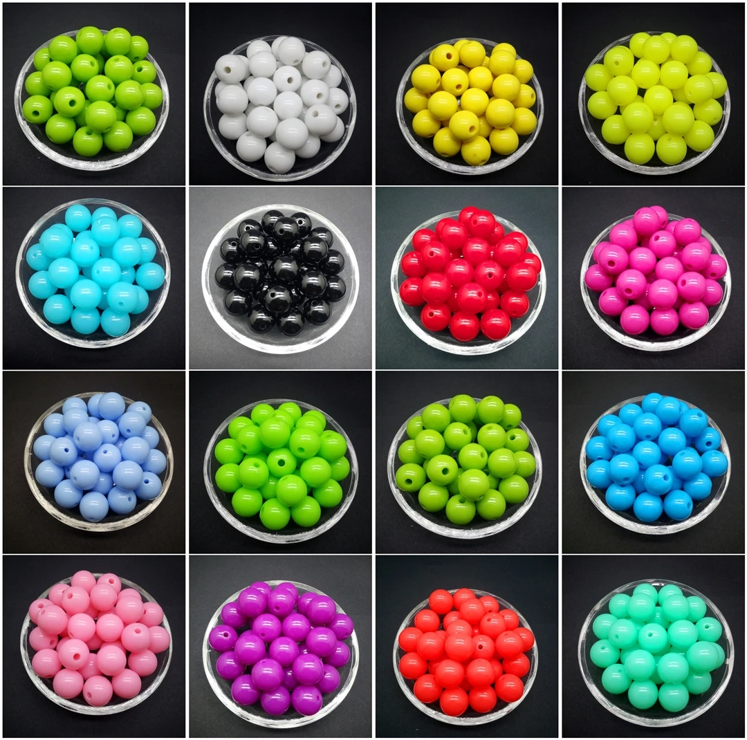 Wholesale 6 /8 /10 /12mm Acrylic Round Pearl Spacer Loose Beads For Jewelry Making DIY