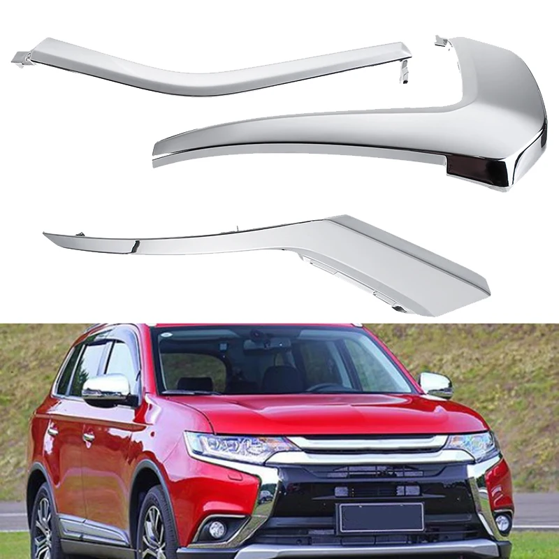 

3 Pcs Car Right Front Bumper Splitter Lip Body Kit Spoiler Diffuser Lip Chin Bumper For Mitsubishi Outlander 2016-2019