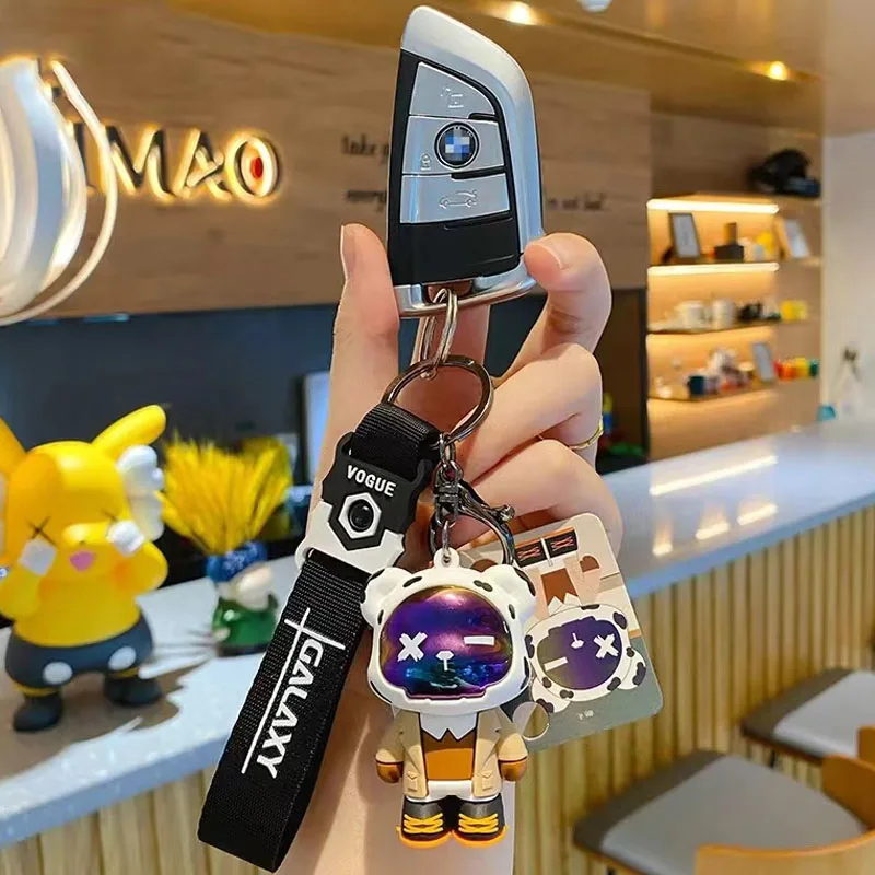 2024 new popular cartoon graffiti bear keychain women men bag pendant jewelry cute mobile phone car keychain kids birth gifts