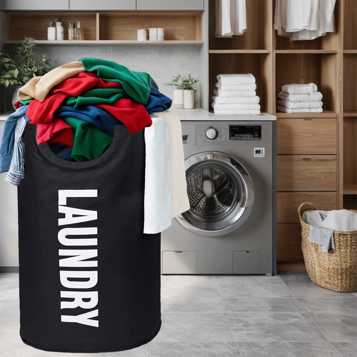 منزل جديد سعة كبيرة صندوق تخزين ملابس حقيبة أكسفورد القماش حقيبة الغسيل مقبض دائري سلة تخزين الغسيل القذرة