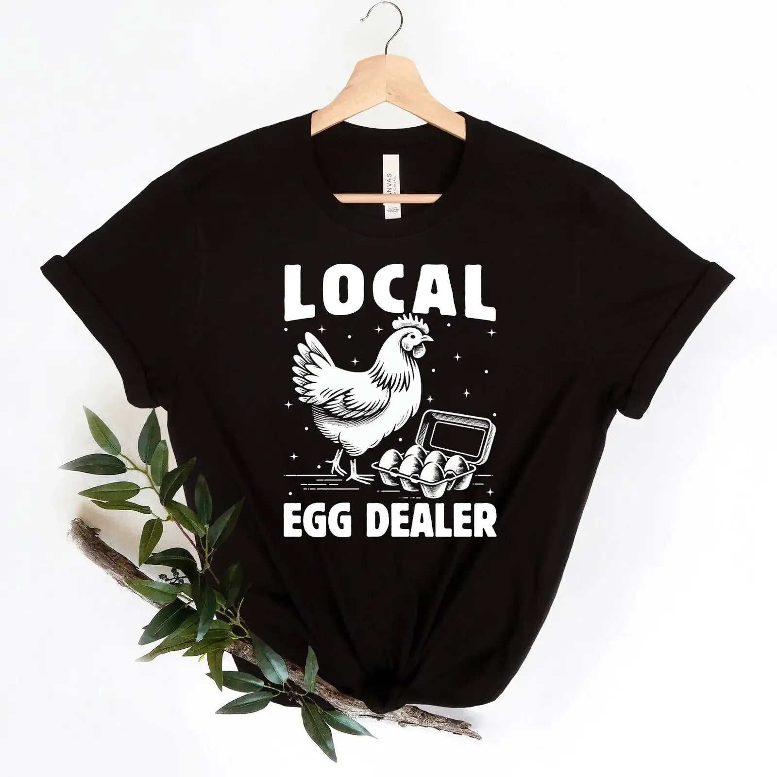 Camiseta divertida de comerciante local de huevos, granjero de pollos, vendedor de productos frescos, vida en el campo, ropa de diseñador vintage lavada, informal y suave