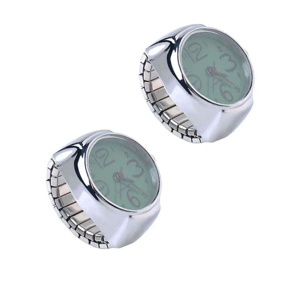 2Pcs Ring Watch for Couples Trendy Personalized Mini Finger Watch Big Digit Display Stylish Daily Wear Gift for Friends Kids