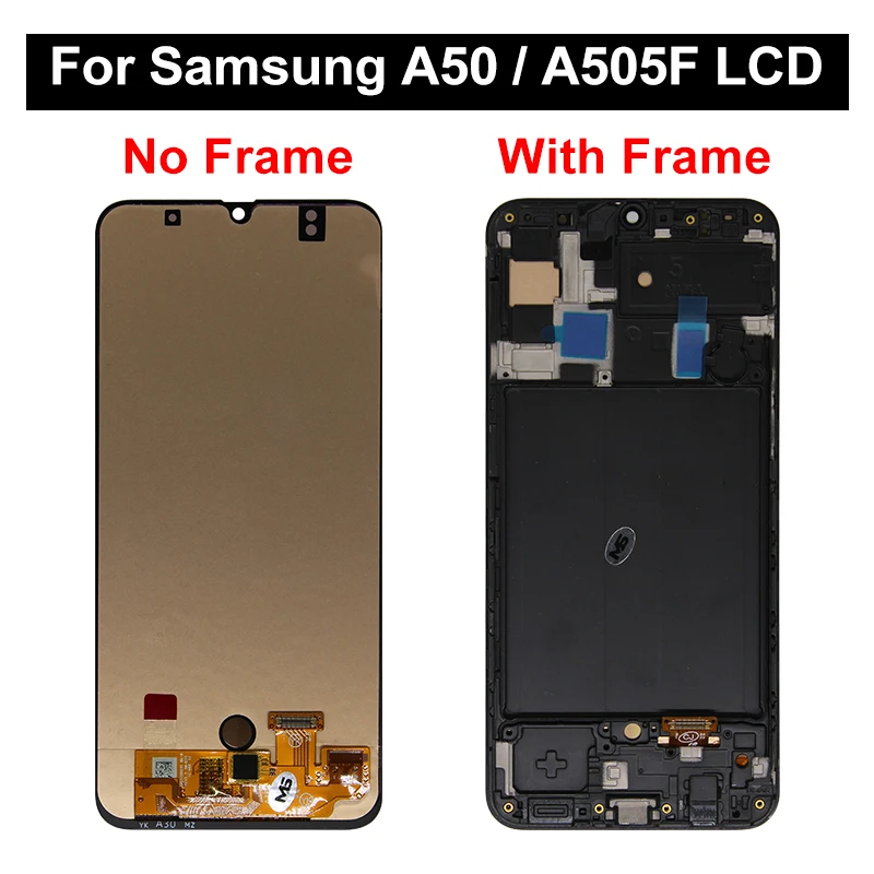 6.4 SUPER AMOLED For Samsung Galaxy A50 A505 LCD Display SM-A505F Touch Screen Digitizer For Samsung A50S LCD A507 Replace Parts