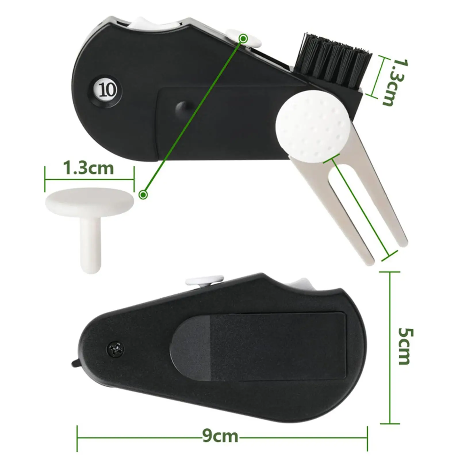 

Golf Cleaning Brush Easy Carry Divot Tool Garden Pitch Fork Gift for Beginners Outdoor Sports