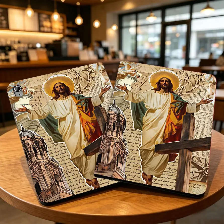 Antique Building Print Case for Apple iPad Pro11 13 Air 11 13 M4 M3 M2 A16 2026 10th 7/8/9th With Pencil Holder Air 4/5/6th