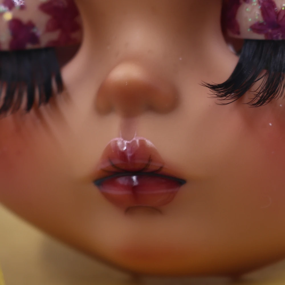 Blyth 1/6 doll Hand-painted Shell Christmas Style DIY frosted face lip carving eyebrows handmade