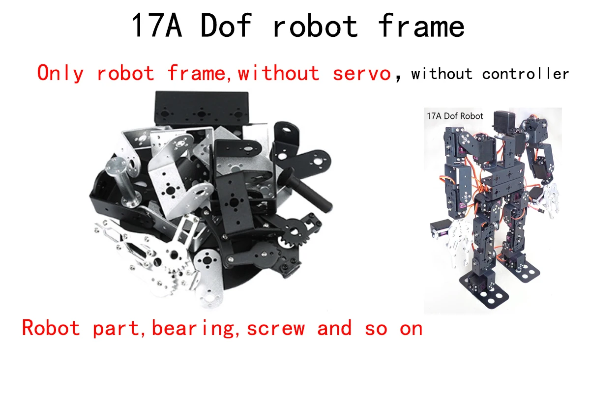 New 17 Dof Humanoid Robot Servo Educational Robot Dance Robot Claw Biped Walking Robot for Teaching DIY Kit Programmable Robot