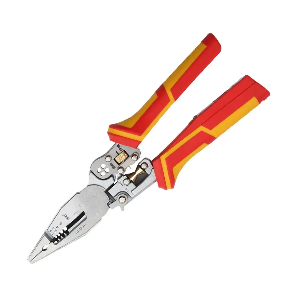 9 In 1 Wire Stripper With Electricity Measurement Electrician Cable Cutter Wire Crimping Pliers Clamper Splitting Winding Tool