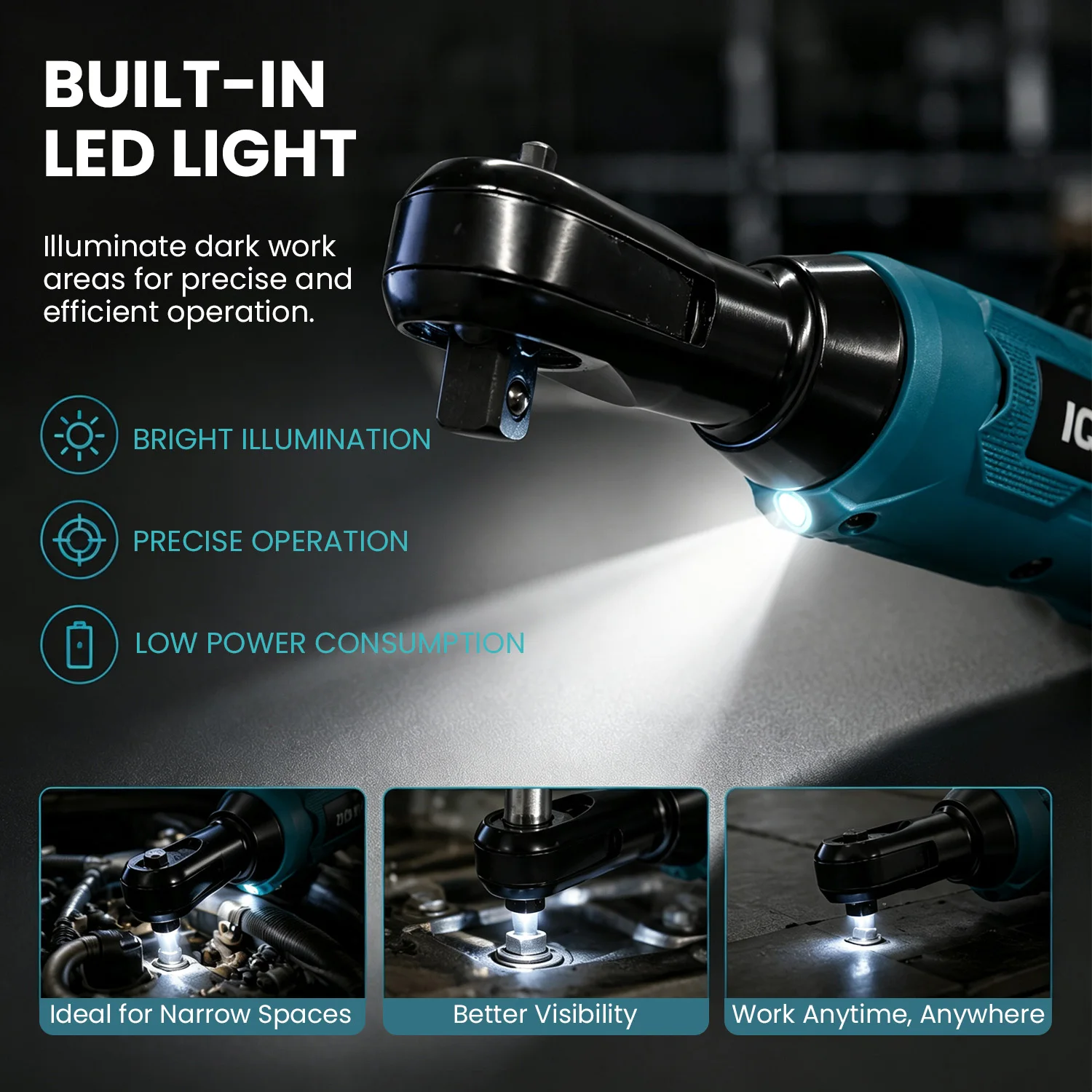 IONTOOL 18V Cordless Ratchet Wrench 3/8