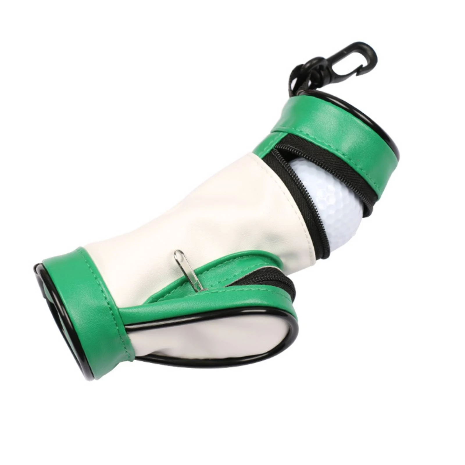 Golf Ball Pouch Compact Golf Ball Bag with Clip Zippered Pouch with Clip Soft-Sided Reusable for Golfers