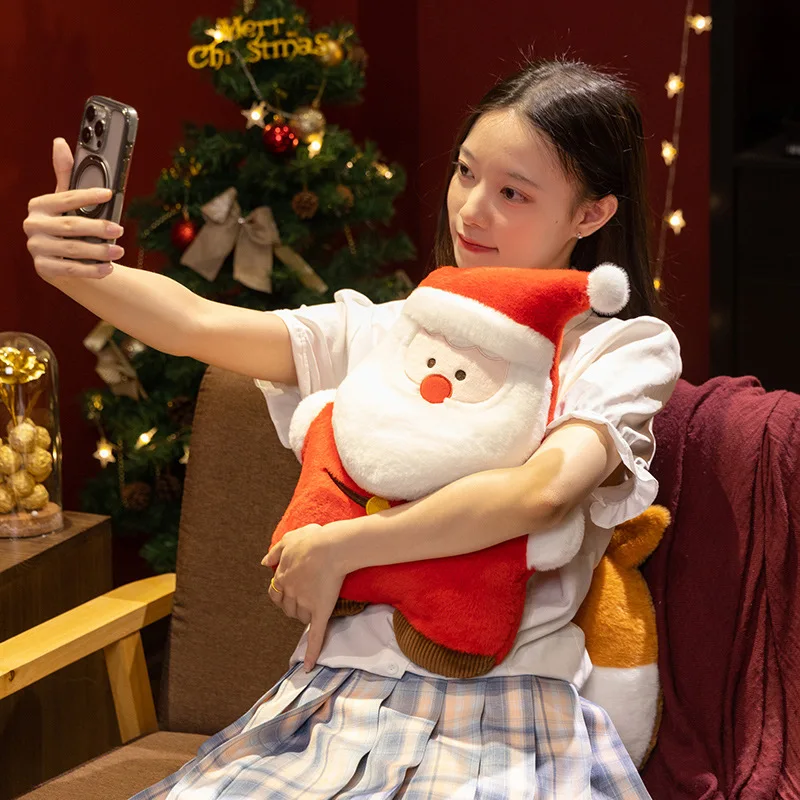 Nowy Produkt: 40cm Pluszowa Zabawka w Kształcie Świętego Mikołaja, Łosia, Bałwana i Choinki, Poduszka, Ozdoba Dekoracyjna, Prezent Świąteczny