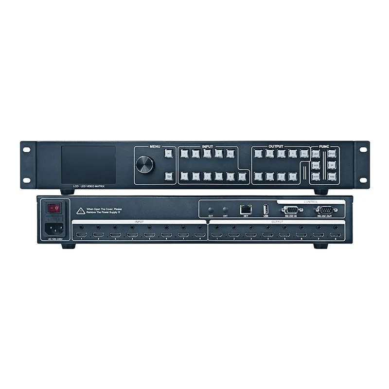 Amoonsky AMS-MT4K_8-8 8x8 High Definition Multimedia Interface 4K 60Hz 8 Input 8 Output Matrix HDR HDCP 1080P