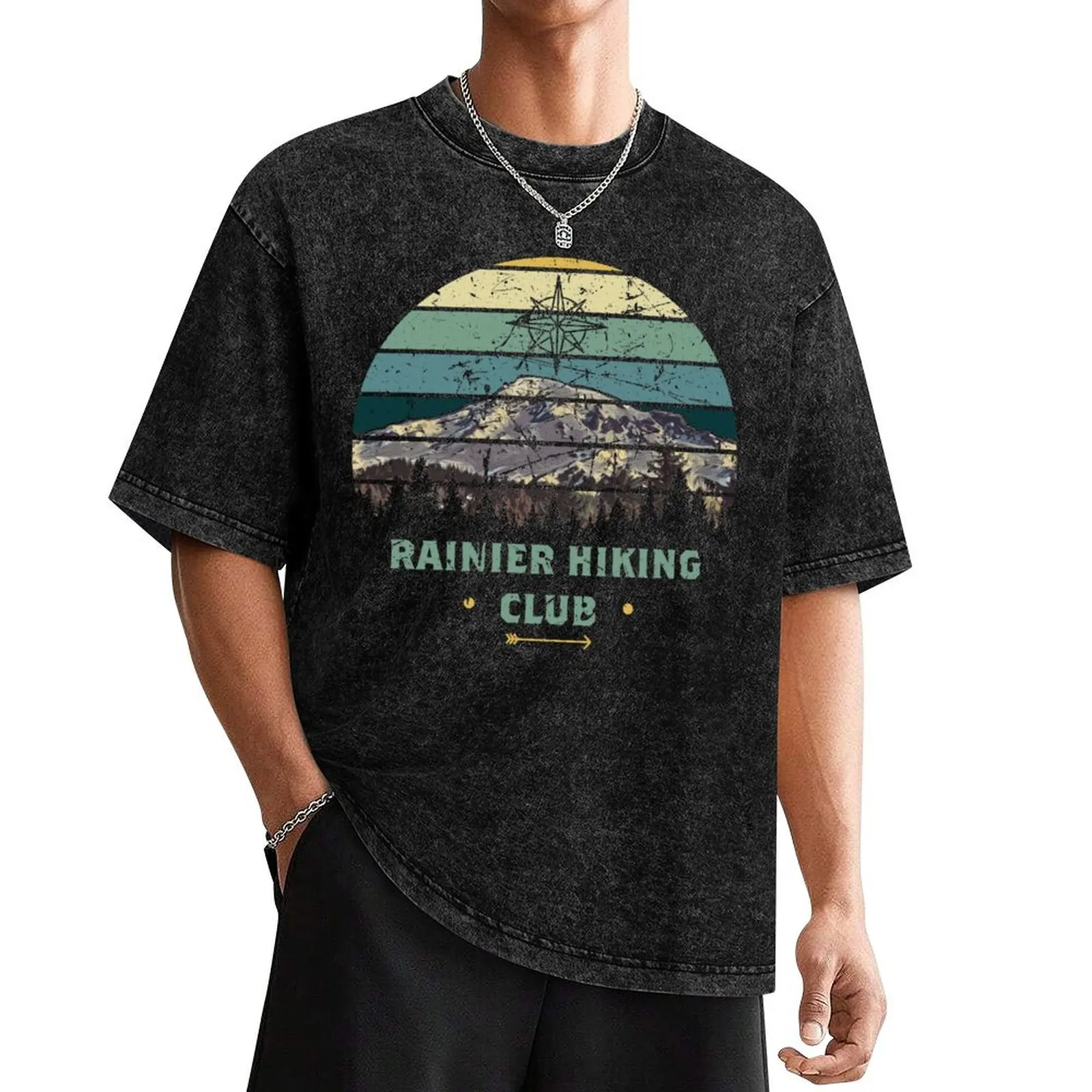 

Rainier Hiking Club Mount Rainier National Park T-Shirt blanks Blouse oversized t shirt t shirt men 100℅ cotton