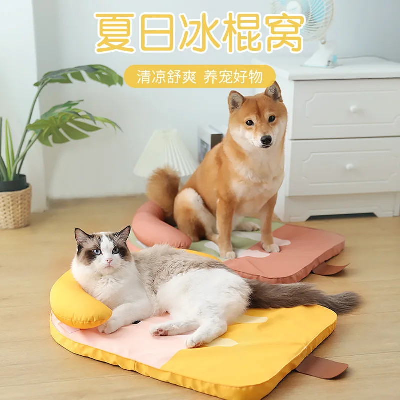 Spring and summer pet kennel dog popsicle nest detachable kennel with cushion cat kennel sleeping dog mat pet supplies