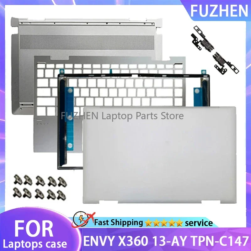 

New Laptop Case For HP ENVY X360 13-AY TPN-C147 LCD Back Cover Front Bezel Palmrest Bottom Case Hinges Replacement Shell