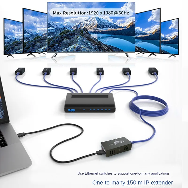 HDMI-удлинитель 1080 м, кабель Cat5e/6 Rj45, P