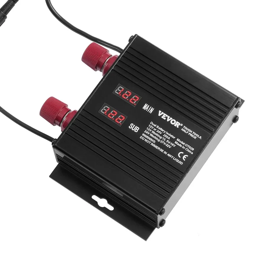 

250 AMP Dual Battery Smart Isolator 12V 24V Universal VSR Voltage Sensitive Relay Battery Isolator Intelligent with LCD Screen
