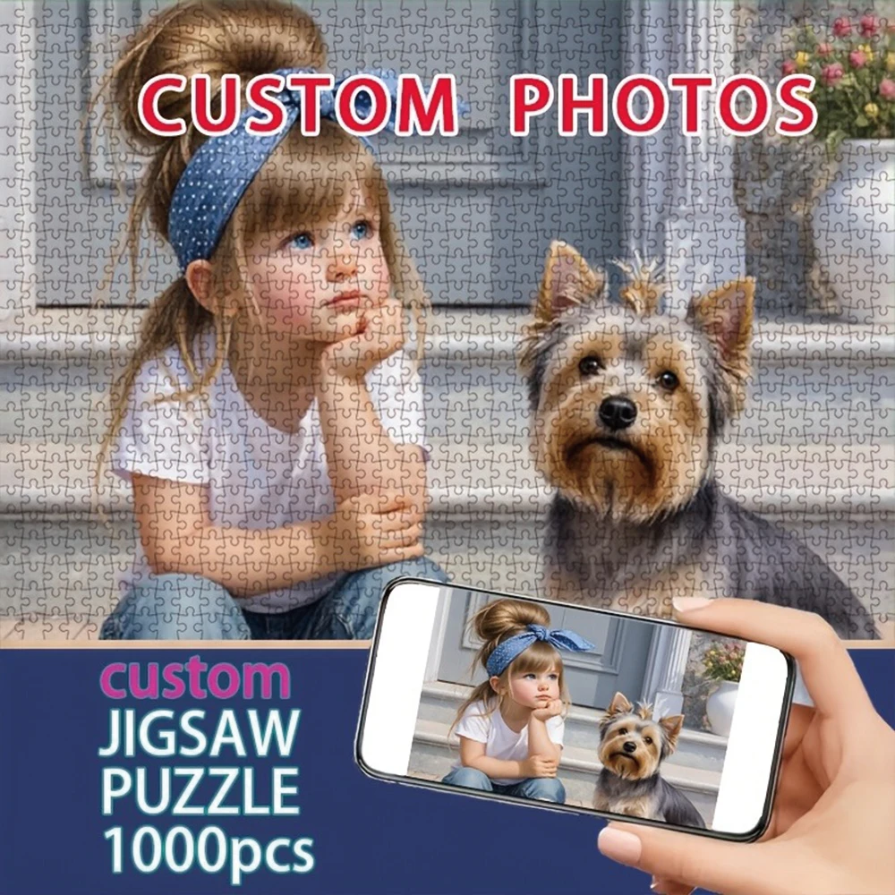 35/300/500/1042pcs Personalized Custom Photo Puzzle Pet Photos DIY Toy Decoration Collectiable Gift Present Christmas