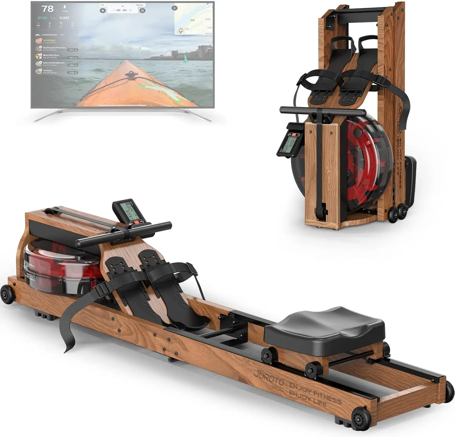 Rowing Machines for Home Use,  Rower Machine with Bluetooth Monitor, Tablet Holder Water Rowing Machine