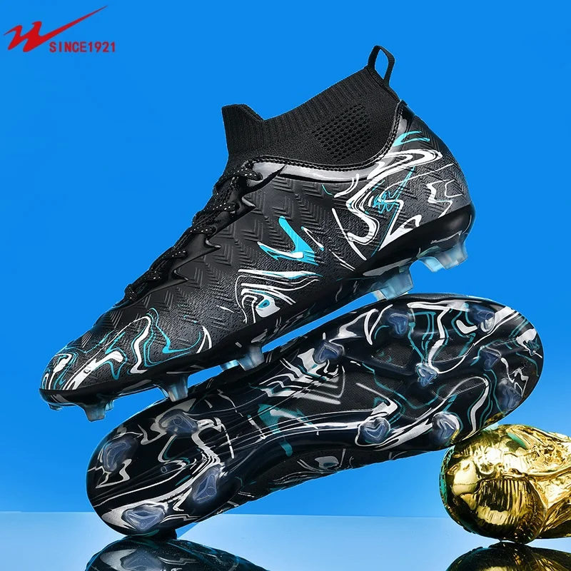 Double Star Youth Football Shoes FG Long Nail Grasping Anti slip Football Match Training Special Football Shoes